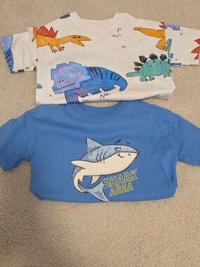 Zara Toddler 4T T-Shirts - Sharks And Dinosaurs